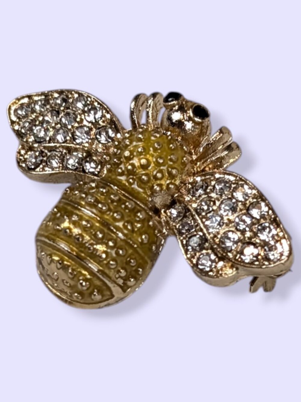 Bumpy Rhinestone Bee Brooch - Picture 3 of 6